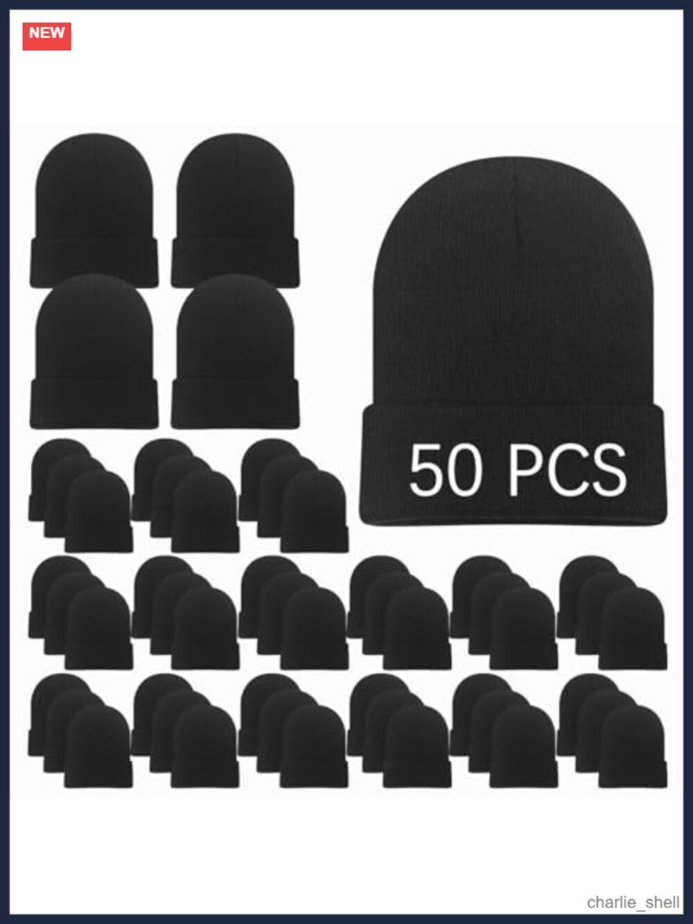 Double-Layered Acrylic Beanie Hat Warm Winter Knitted Ski Cap